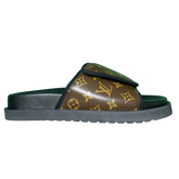 Louis Vuitton Maimi Slides / Slippers / Sandals Black / Brown / Gold